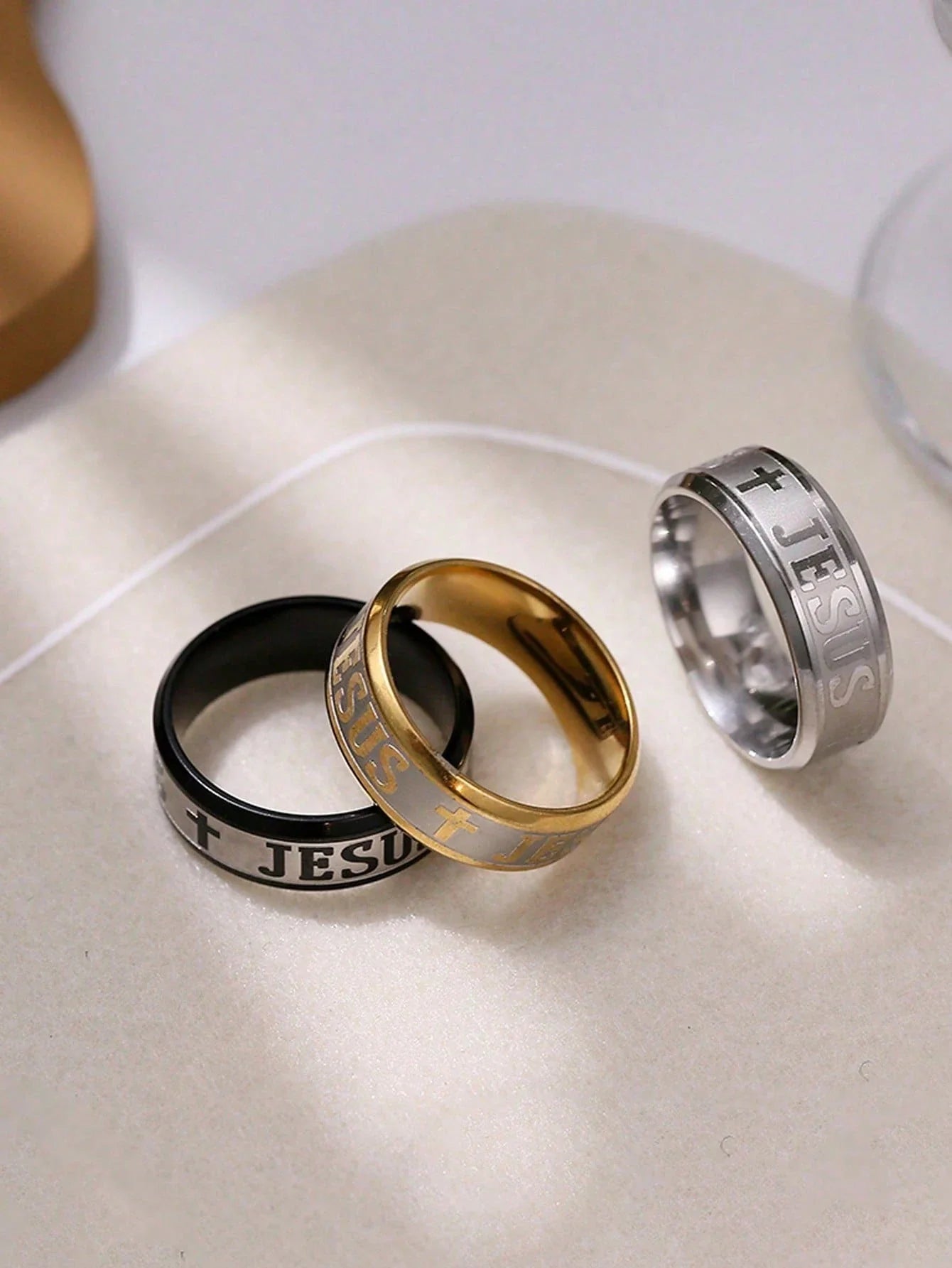 Titanium Steel Jesus Cross Ring