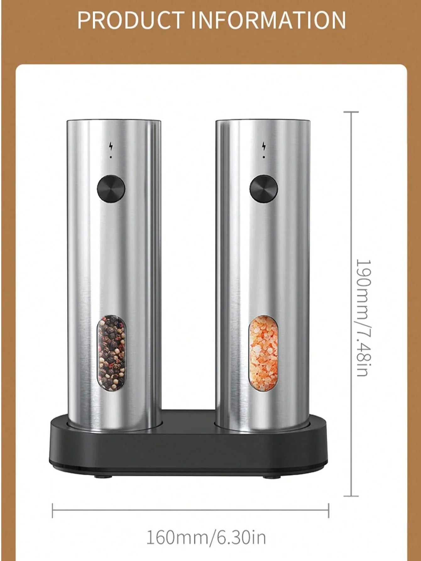 CLITON Rechargeable Spice Grinder Set