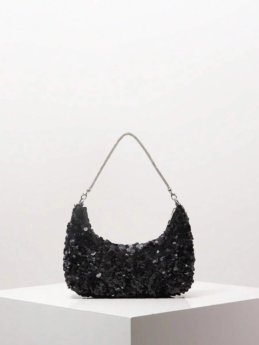 Random Pattern Shoulder Bag, Sequin Bag