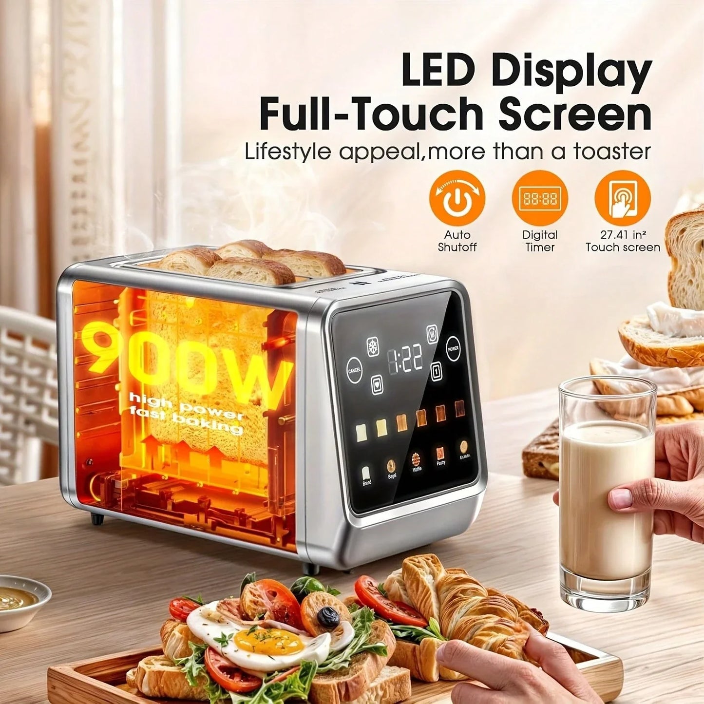 Touch Screen 2-Slice Toaster