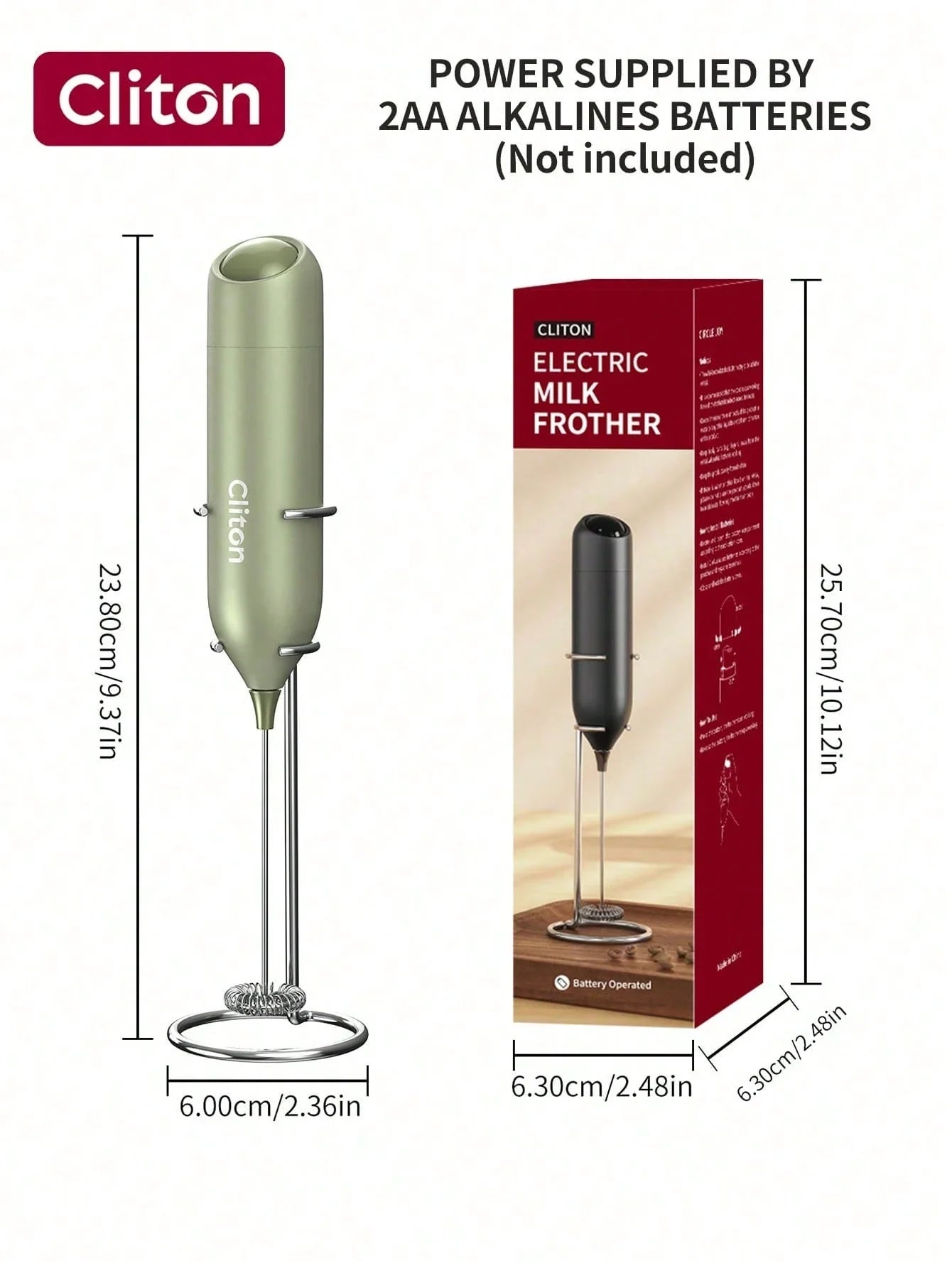 CLITON Battery-Powered Milk Frother