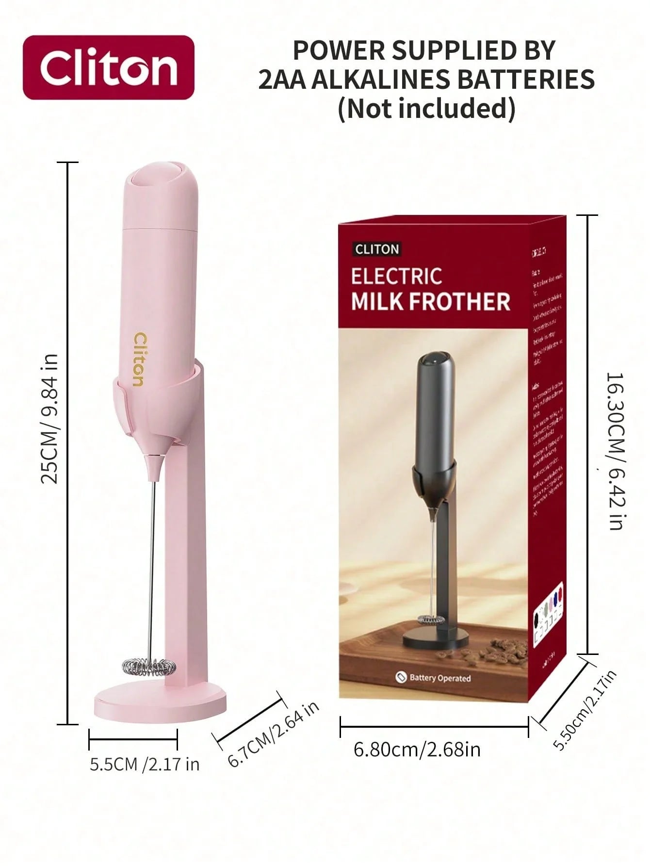 CLITON Battery-Powered Milk Frother