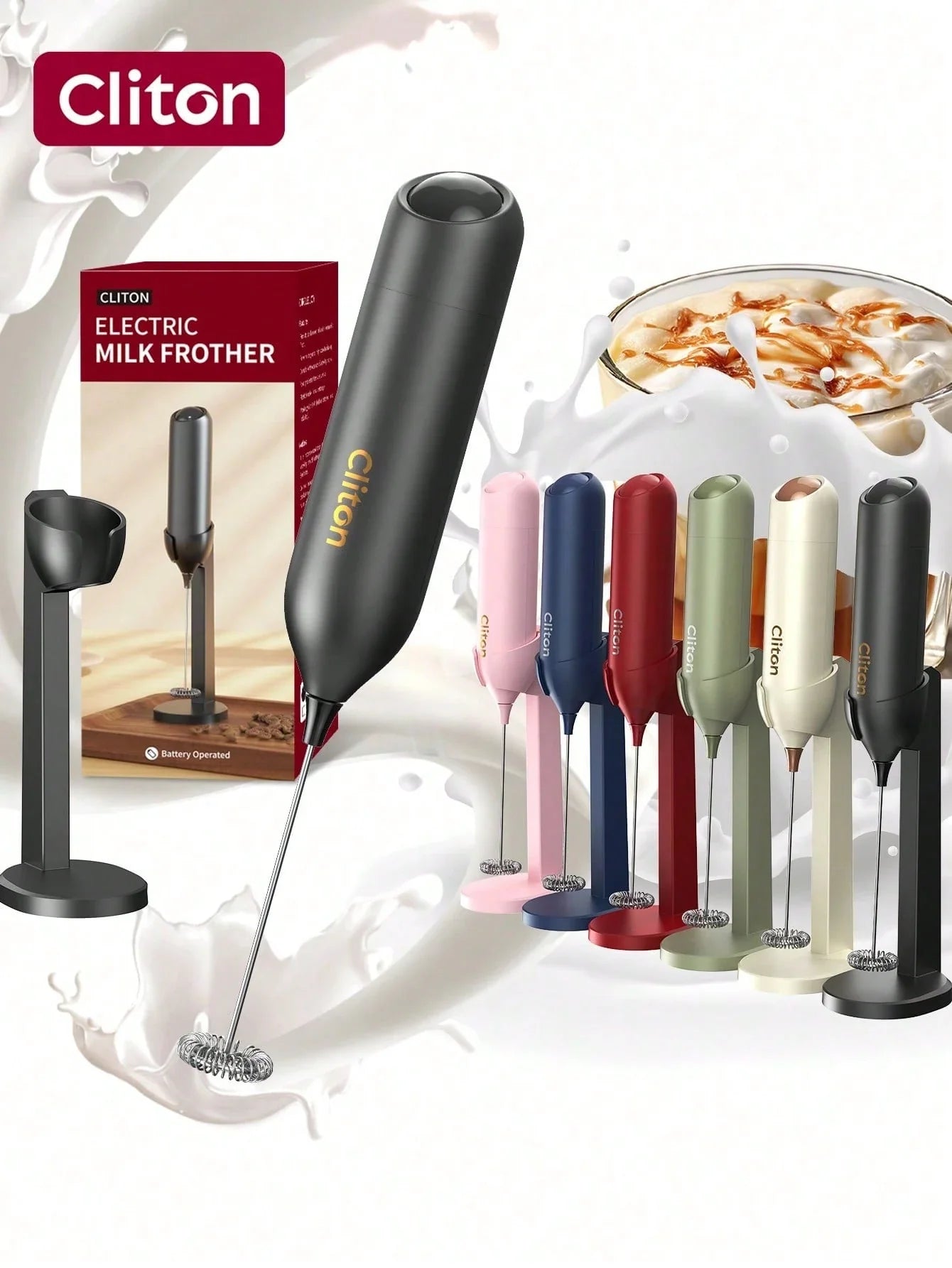 CLITON Battery-Powered Milk Frother