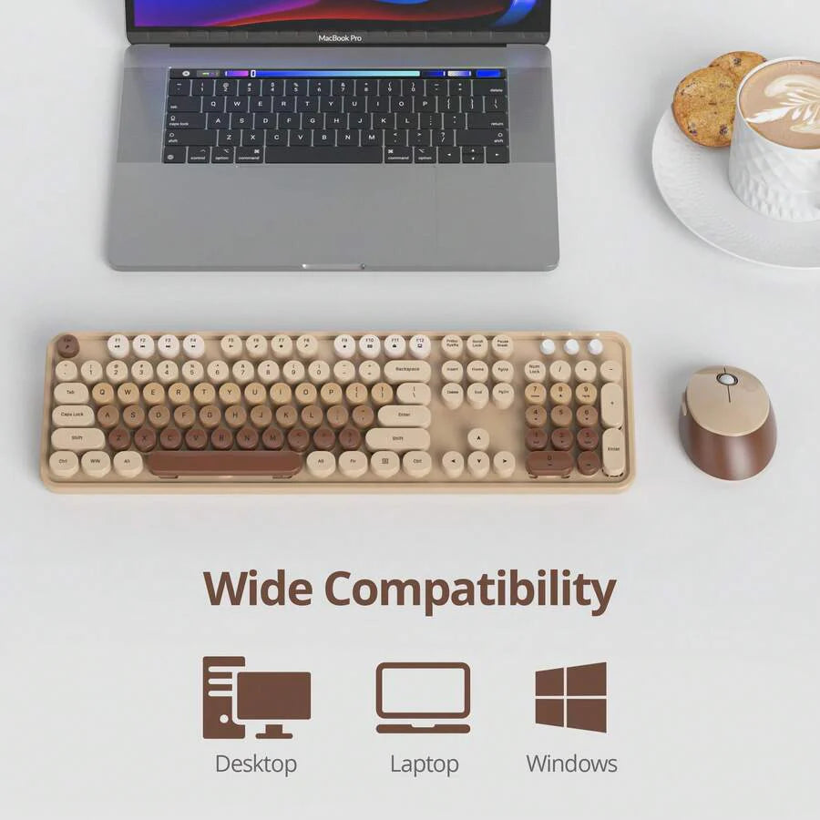 Wireless Keyboard And Mouse Set, Cute Keyboard And Mouse Combo