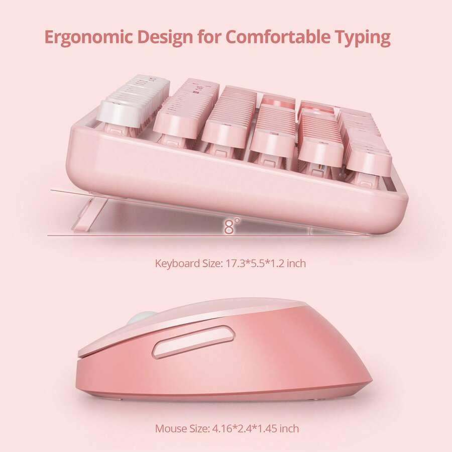 Wireless Keyboard And Mouse Set, Cute Keyboard And Mouse Combo