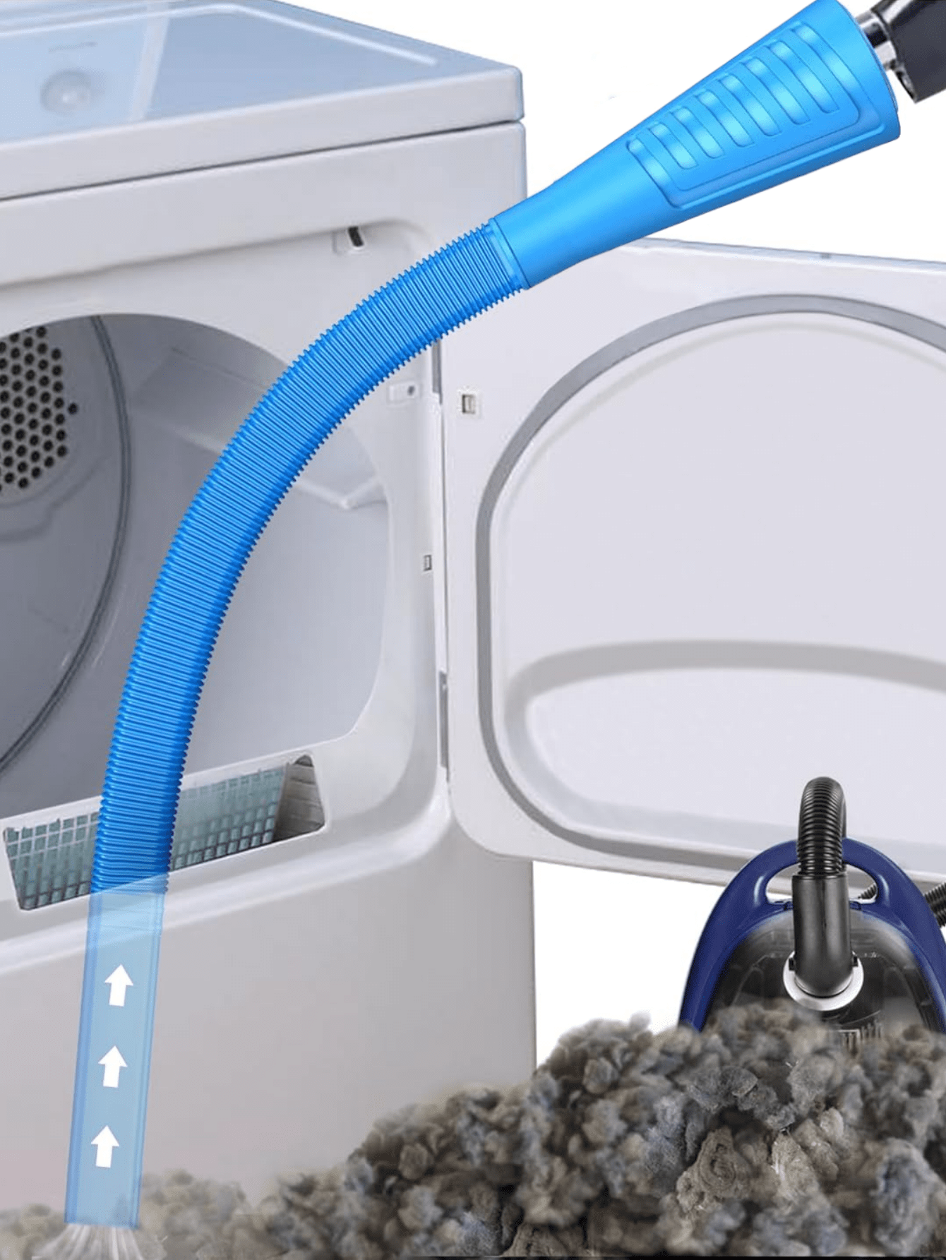 Flexible Dryer Lint Vacuum Attachment