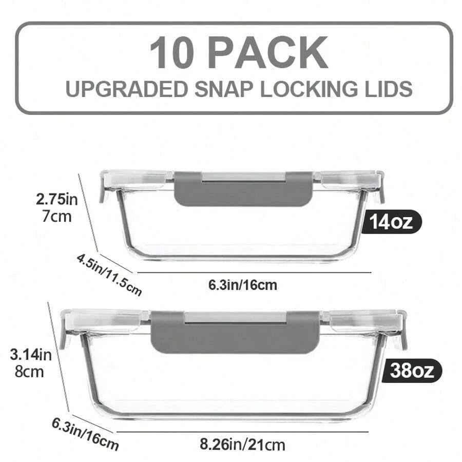10/2pcs Set High Borosilicate Glass Food Storage