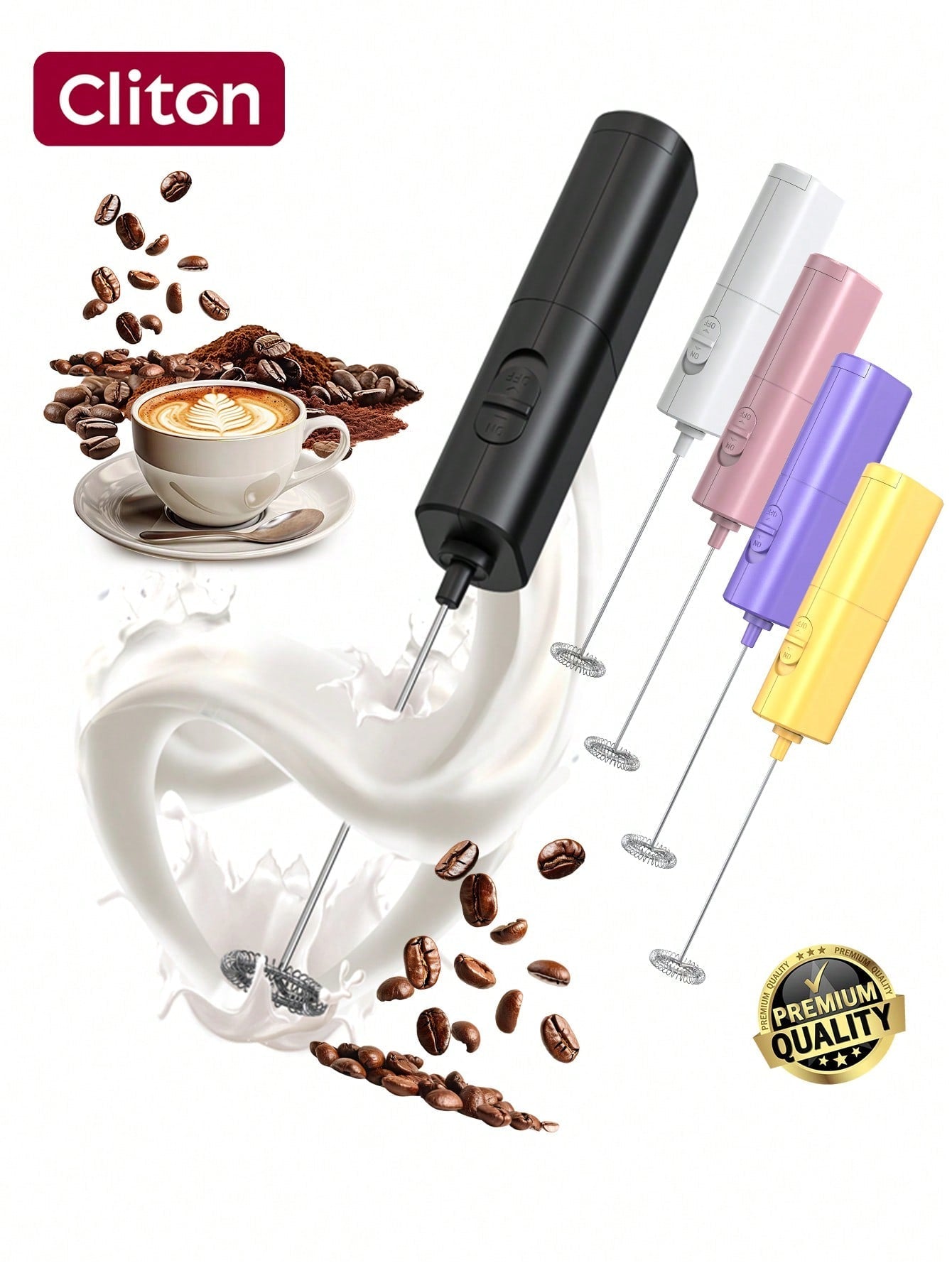 CLITON Handheld Electric Milk Frother