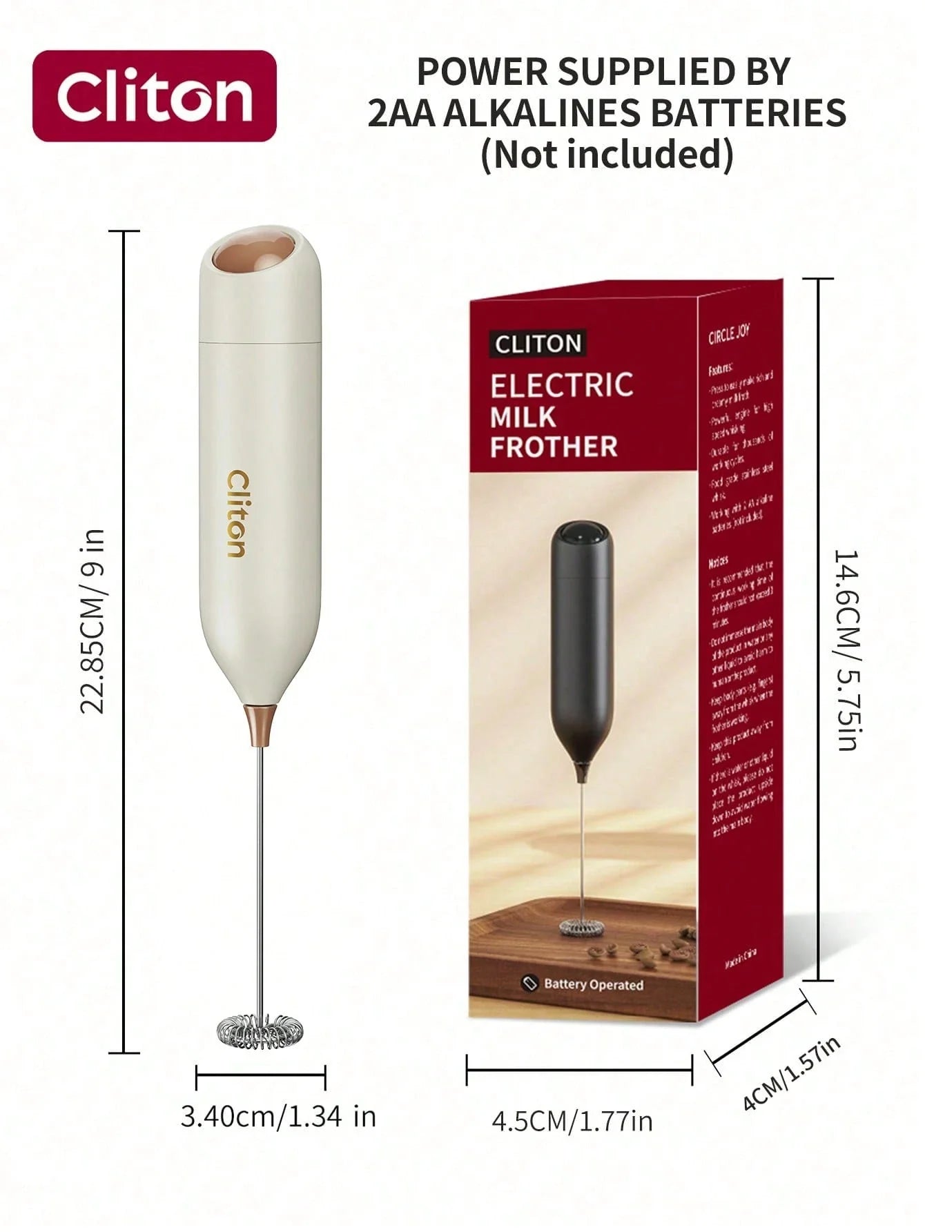 CLITON Handheld Electric Milk Frother