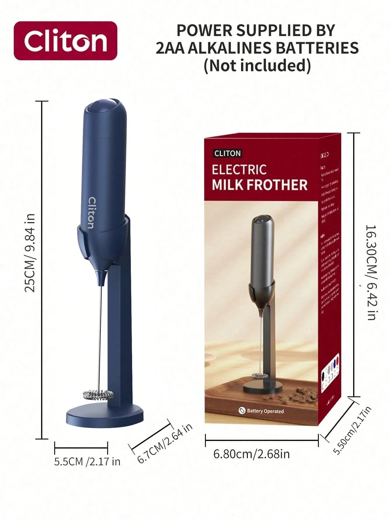 CLITON Battery-Powered Milk Frother