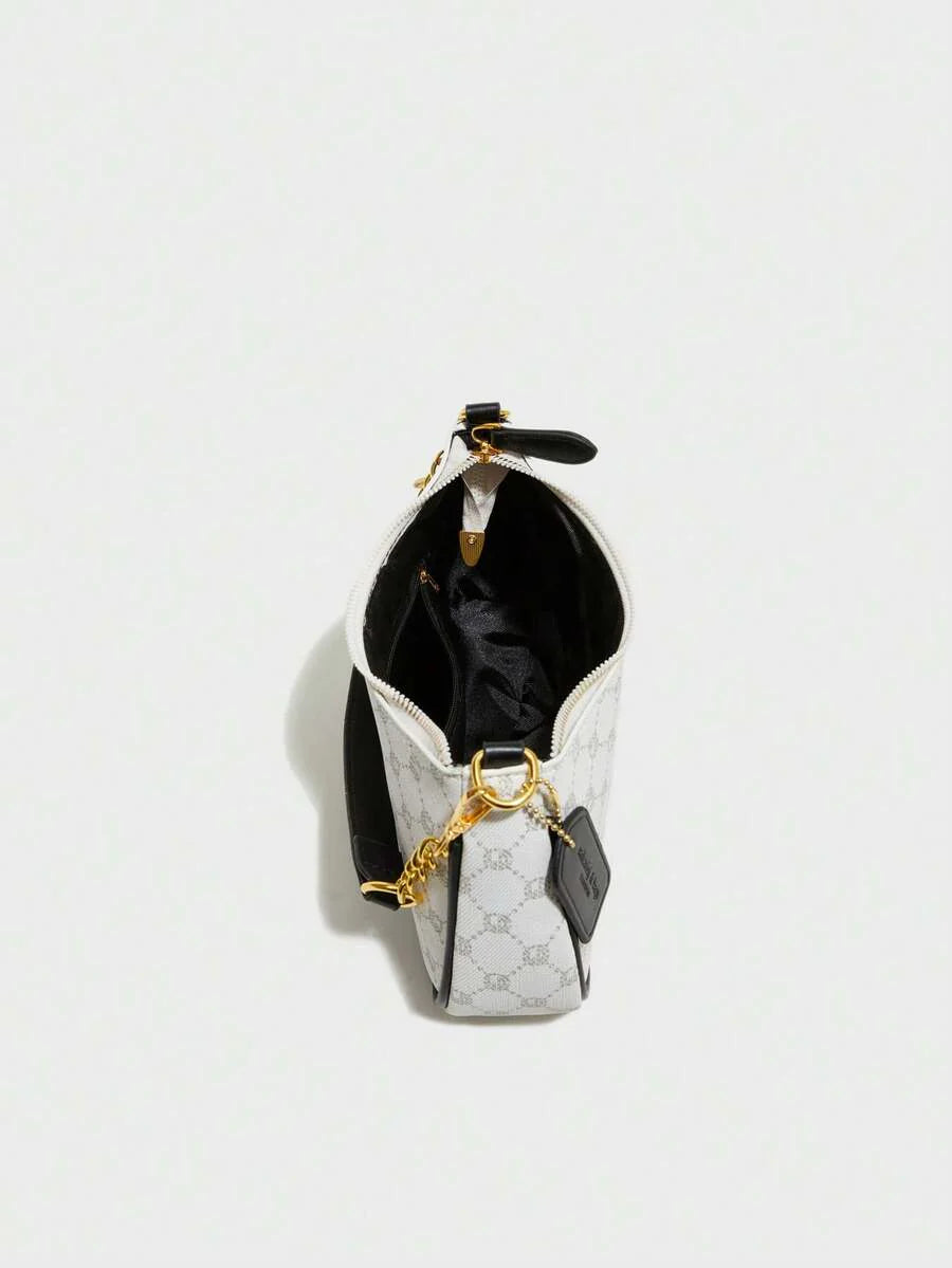 White Ladies' Shoulder Bag Made Of PU Material