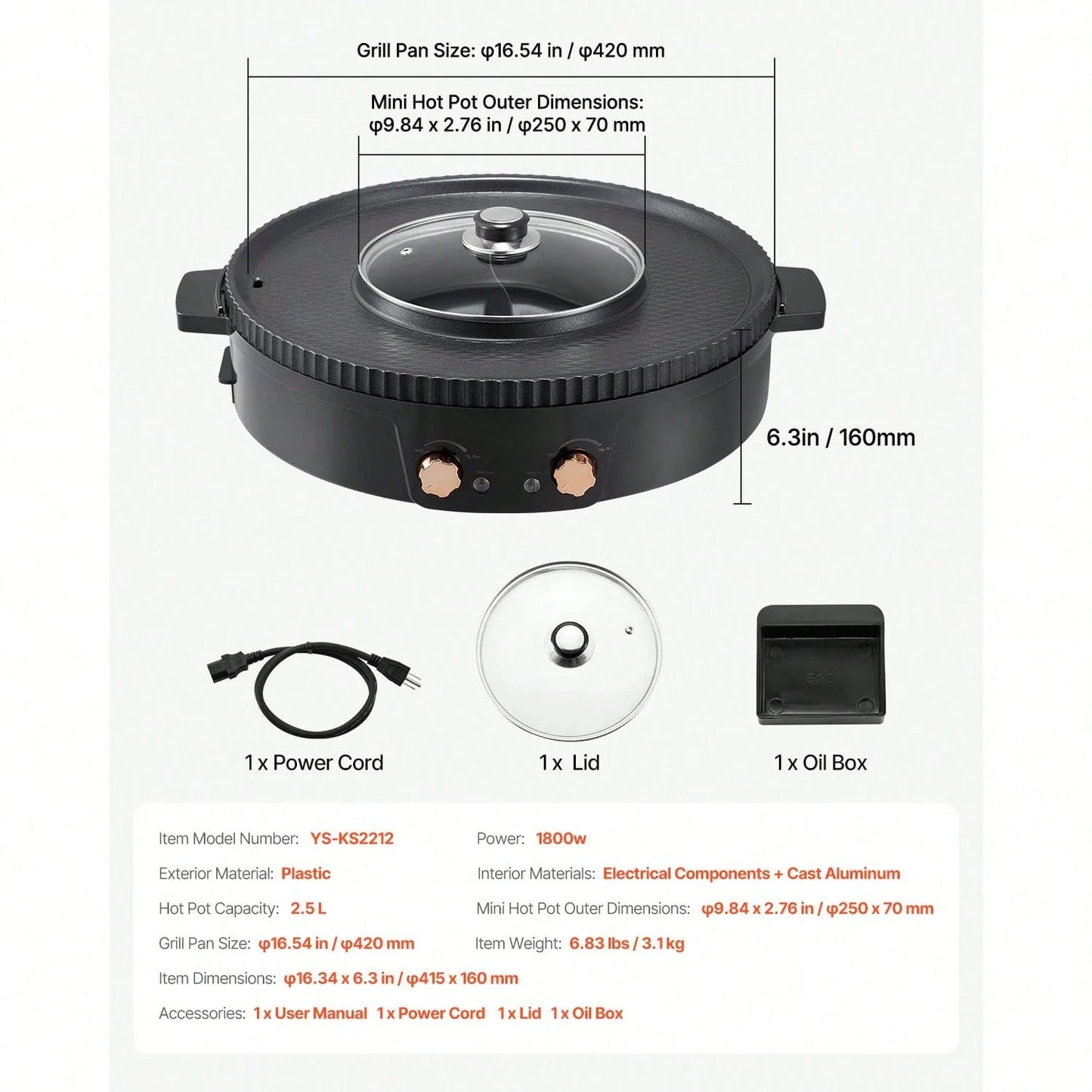 2-in-1 Electric Hot Pot Grill