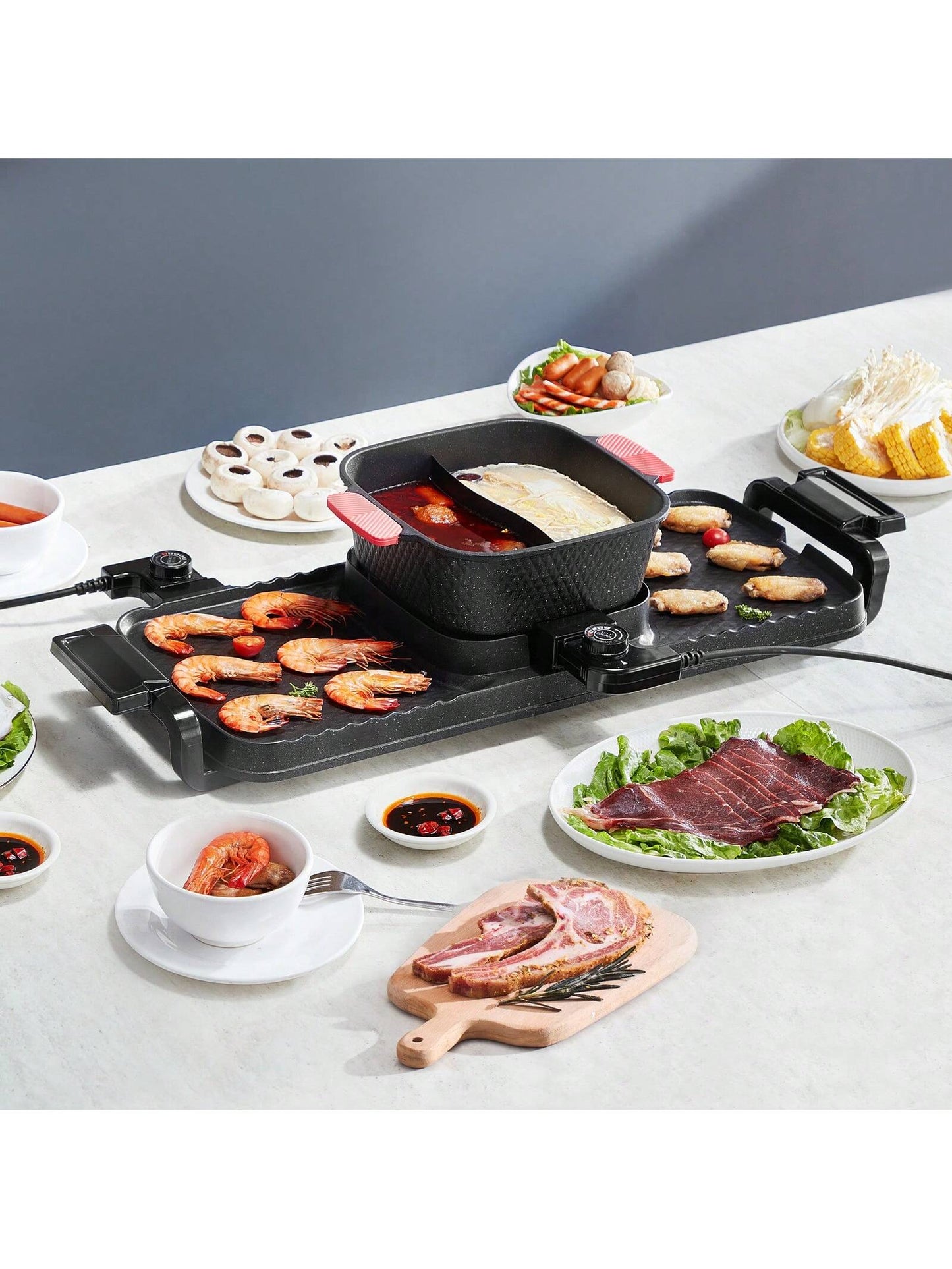 2-in-1 Electric Hot Pot Grill