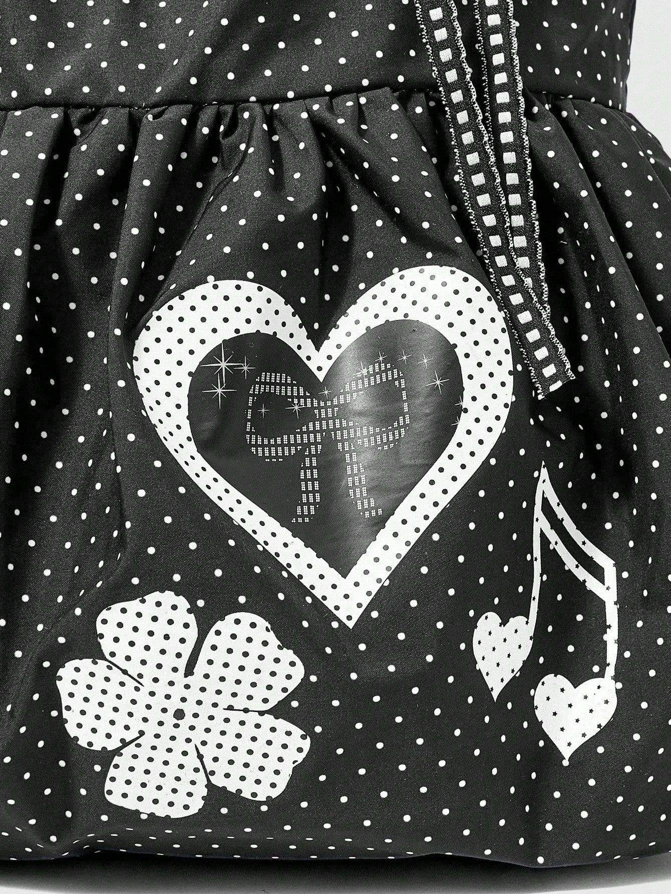 ROMWE Anime Black Heart Shoulder Bag