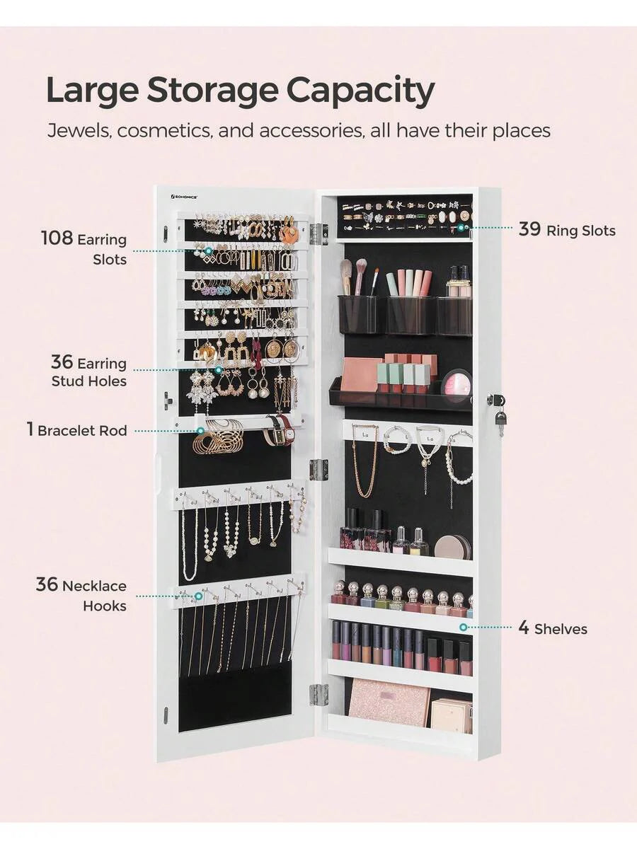 SONGMICS Mirror Jewelry Cabinet