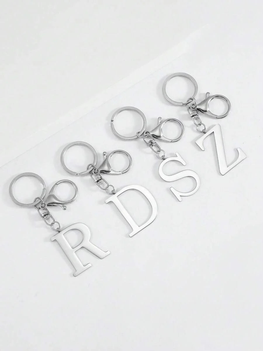 Elegant Metal Heart-Shaped Letter Keychain