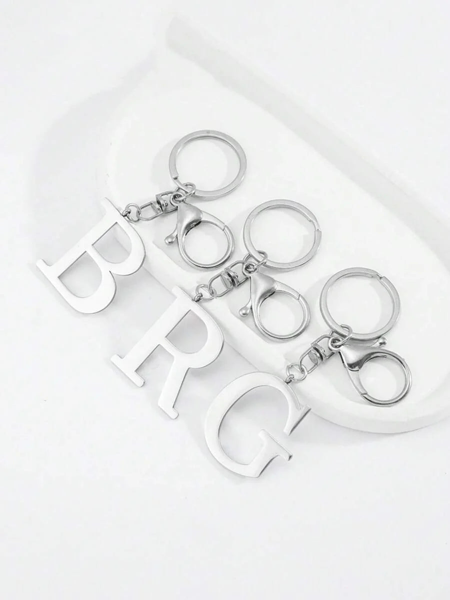 Elegant Metal Heart-Shaped Letter Keychain