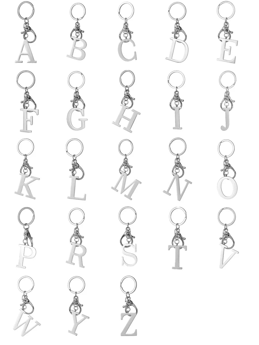 Elegant Metal Heart-Shaped Letter Keychain