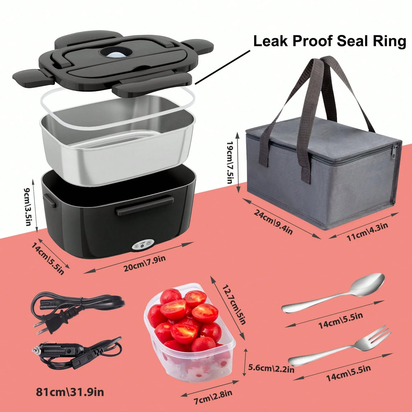 80W Electric Portable Lunch Box