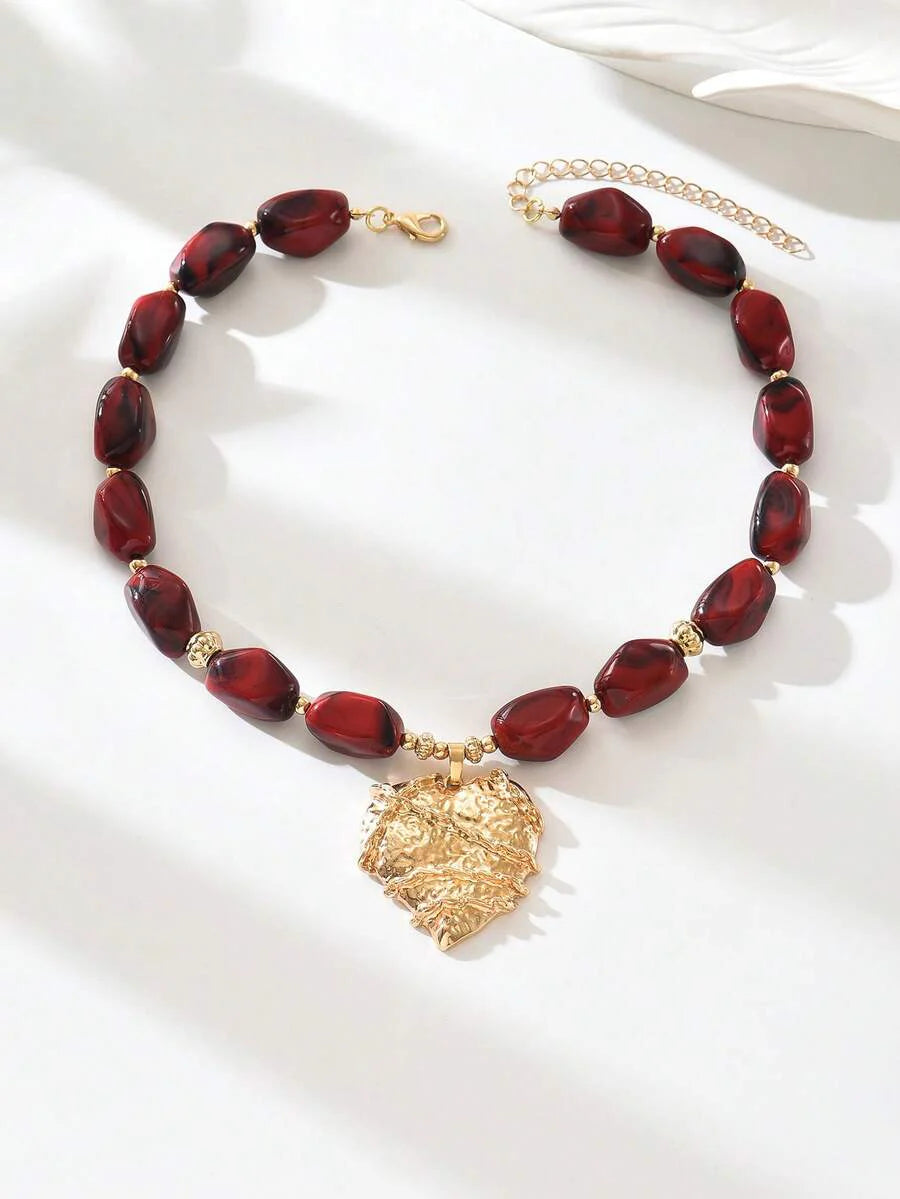 Elegant Fashion Gold Chain Plastic Orange Red Jelly