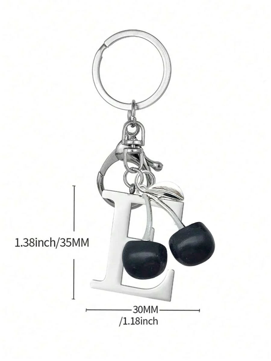 Elegant Metal Heart-Shaped Letter Keychain