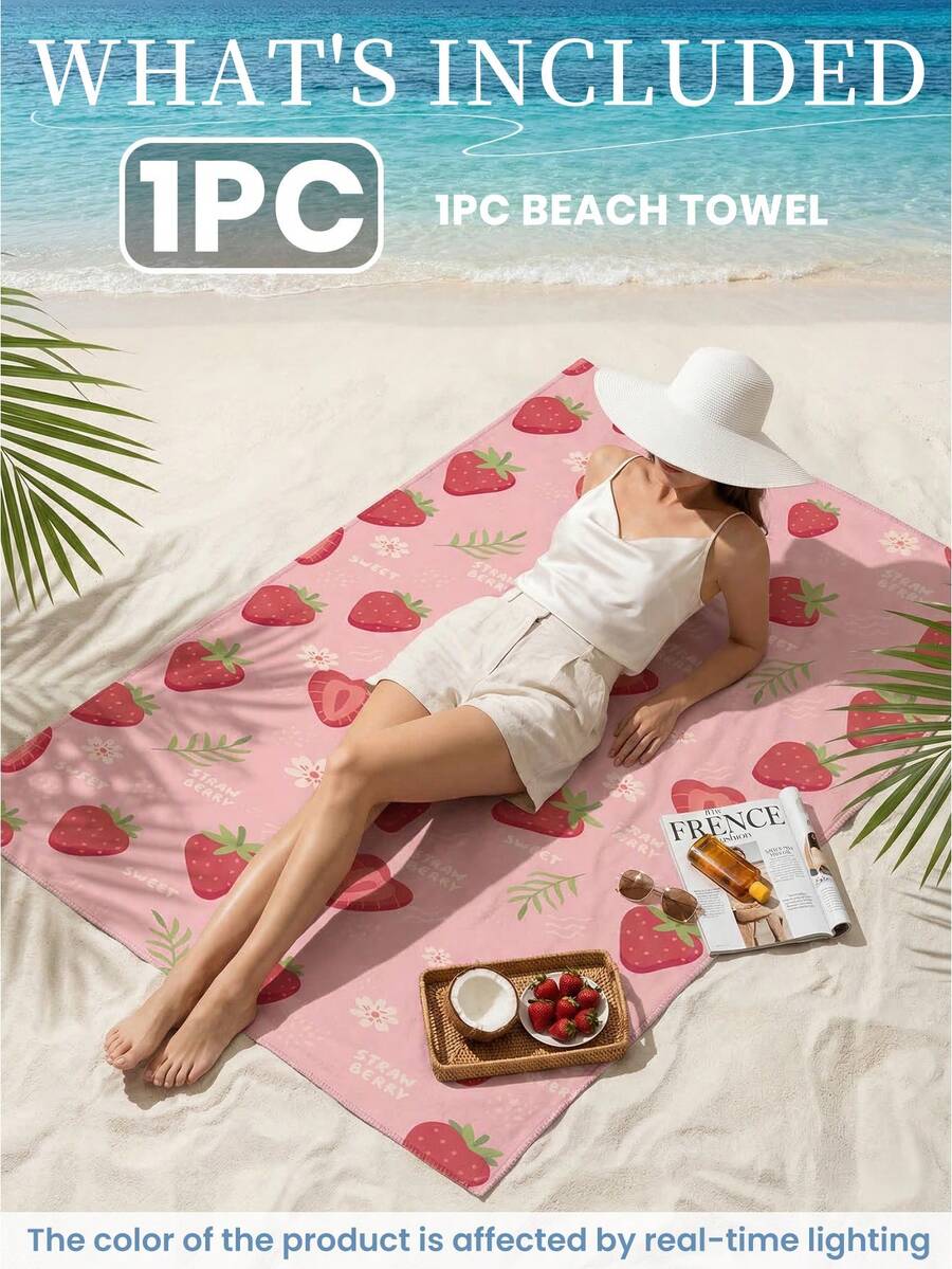 Printed Beach Towel, Flamingo Pattern Swimwear