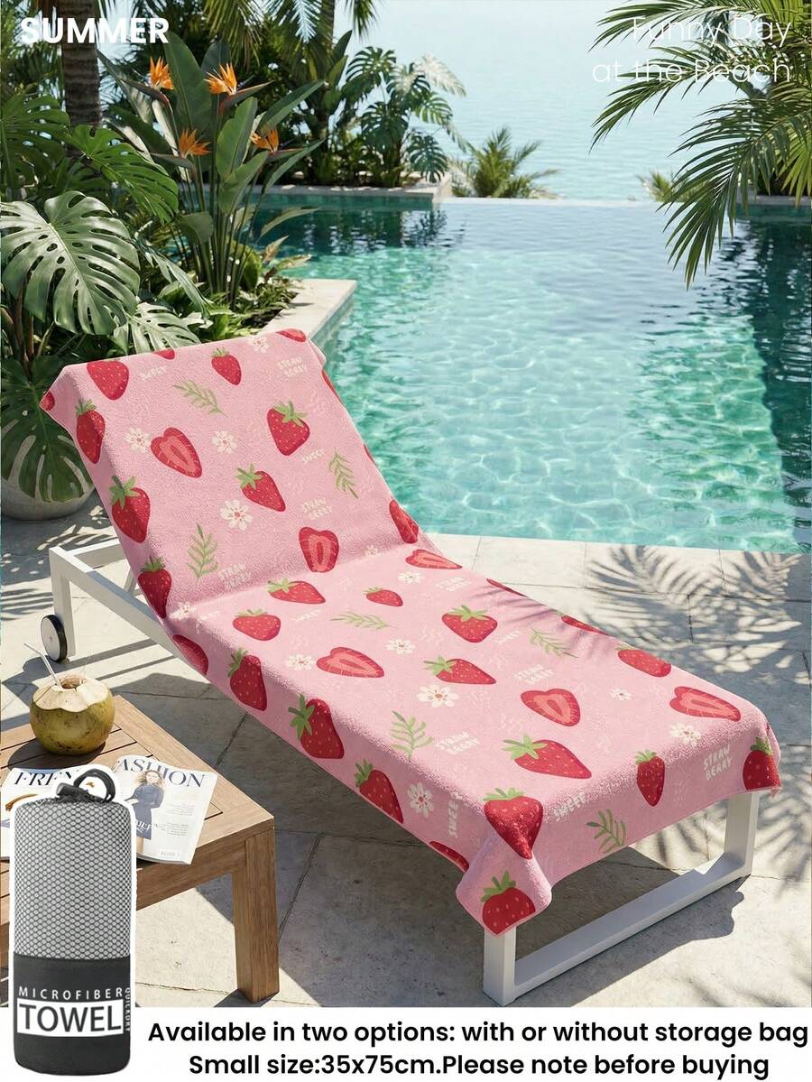 1pc Printed Beach Towel, Summer Fruit Pattern Swimwear