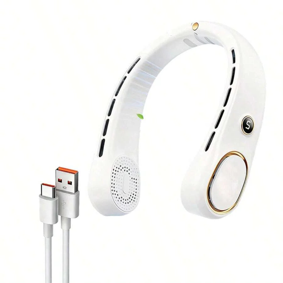 Hands-Free Bladeless Neck Fan Portable Rechargeable, 360° Cooling Neck Fan