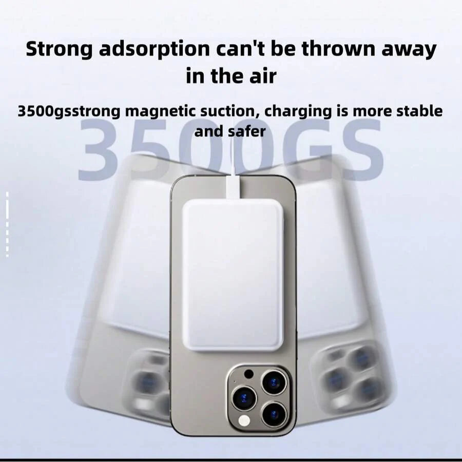 Fast Charging Magnetic Wireless Power Bank With MagSafe Ring Portable Charger