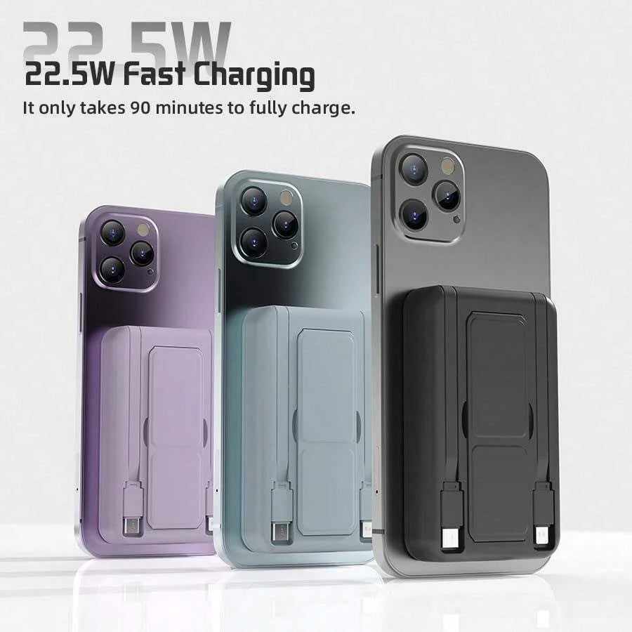 GAWFOLK Pink 10000mAh Power Bank With Stand