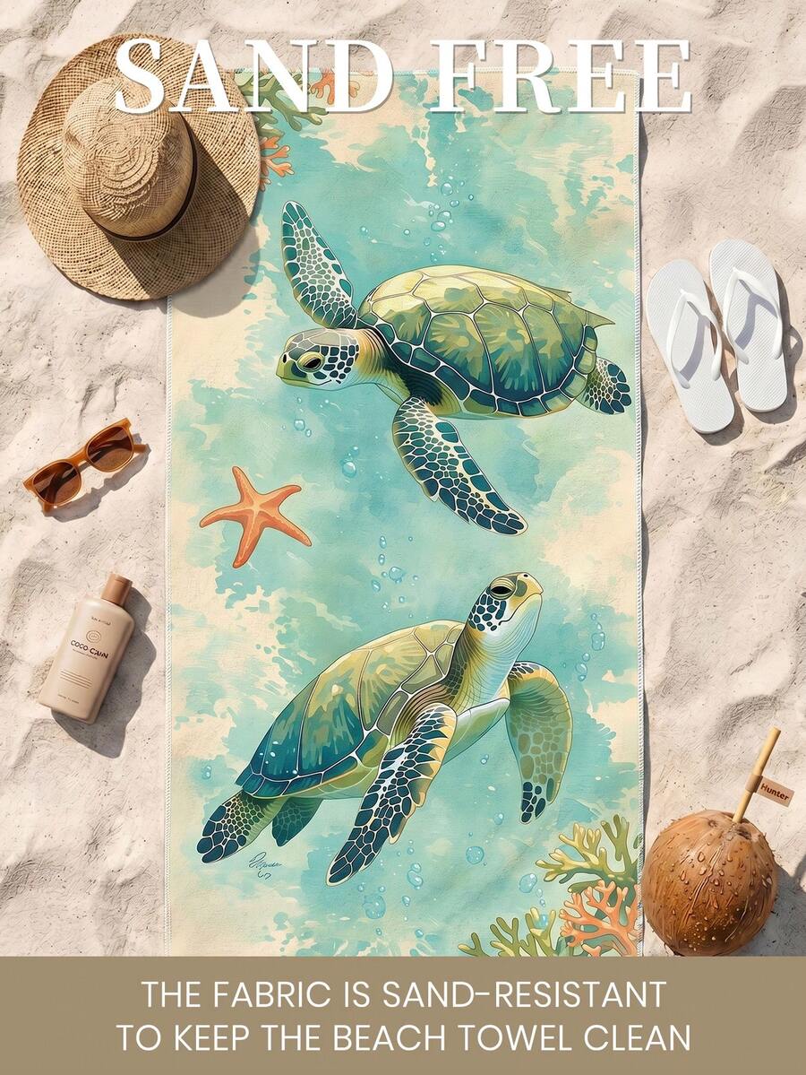 1pc Printed Beach Towel, Summer Fruit Pattern Swimwear