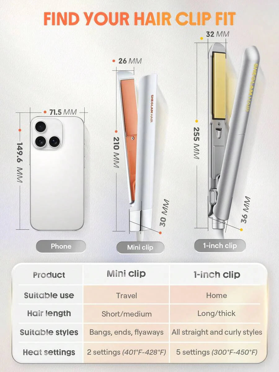 SHEGLAM HAIR Travel Buddy Mini Hair Straightener