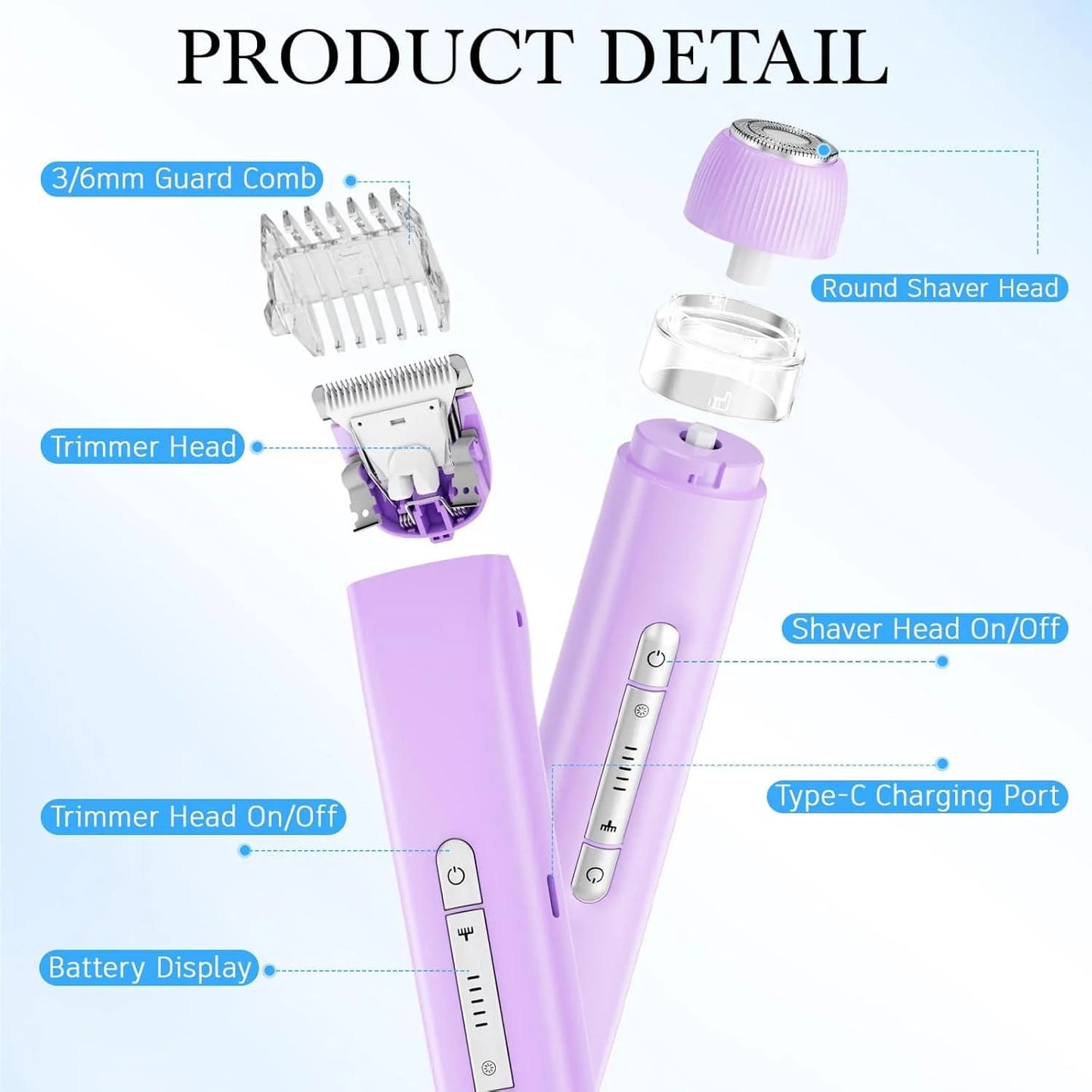 2 In 1 Women Electric Razor & Bikini Trimmer