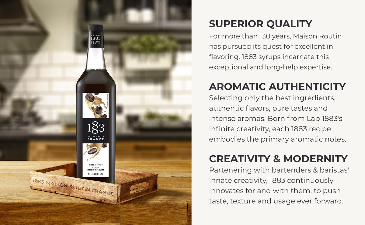 1883 Irish Cream Syrup for Drinks – 1L Bottle | 1883 MAISON ROUTIN