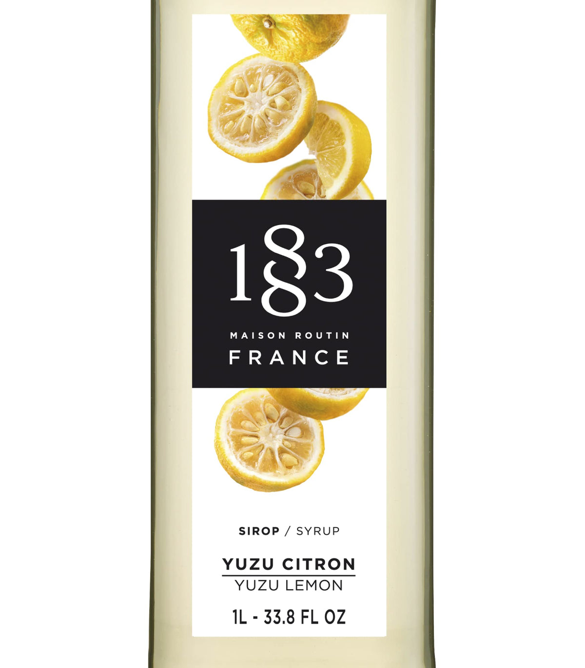 1883 MAISON ROUTIN Yuzu Lemon Syrup – Made in France, 1L Glass Bottle