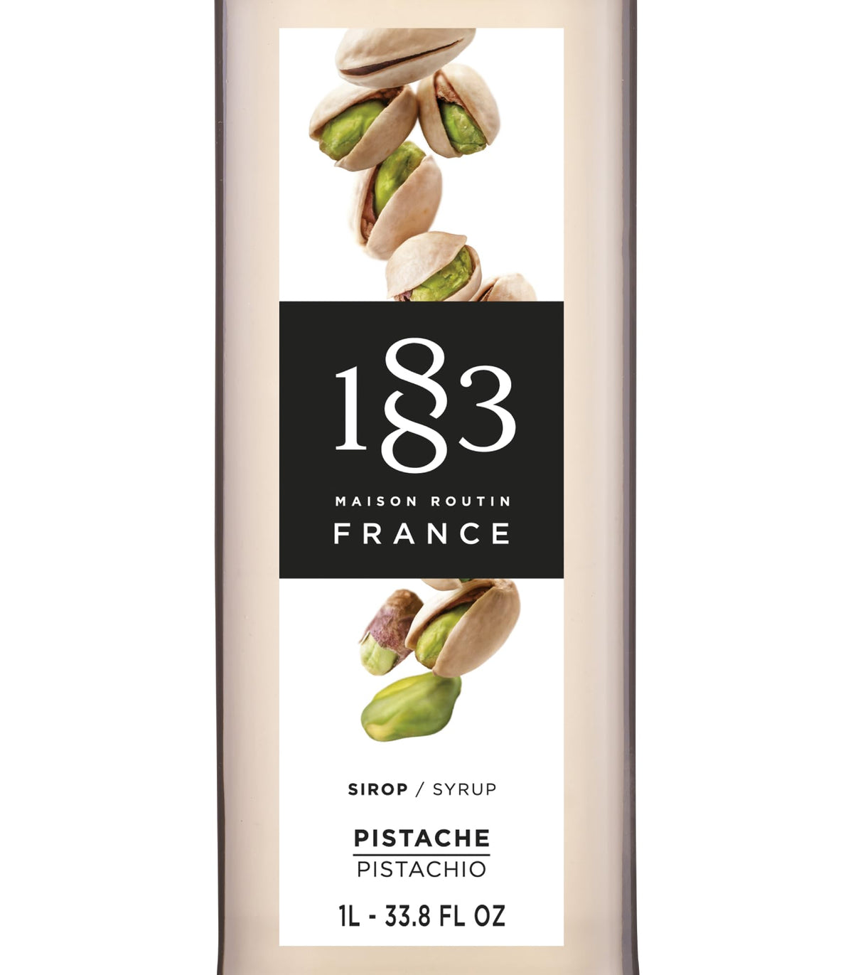 1883 Pistachio Syrup for Drinks – Made in France, 1 Liter Glass Bottle | Maison Routin