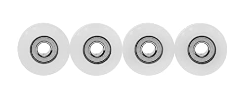 Teak Tuning Eco 85D CNC Poly Fingerboard Wheels - Street Shape, 7.5mm Dia., 5mm Wide - White Colorway