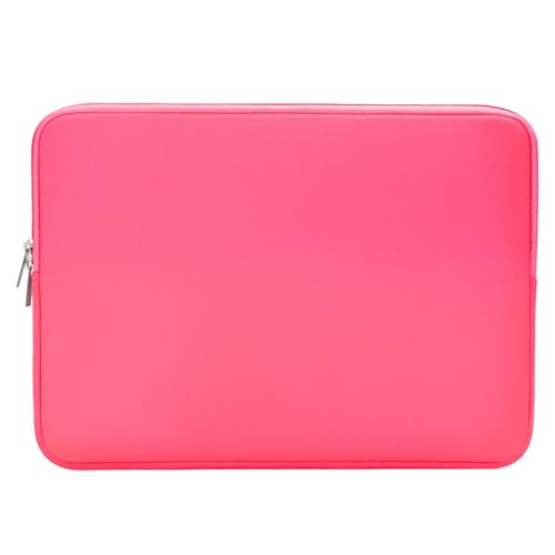 RAINYEAR 13.3 Inch Laptop Sleeve Case Padded Carrying Bag, Bright Pink | Slim Protective Soft Zipper Computer Cover for 13.3 Inch Notebook Computer Chromebook 14 inch MacBook Pro/Max M1 M2 M3 M4 M5 - color: Bright Pink, size: 13"-13.3"