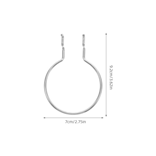 10pcs Silver Metal Pegboard Hooks Round Wire Rings, Garage and Craft Room Hole Board Organizer Accessories, Heavy-Duty Hanging Board Tool Hangers for Industrial Storage
