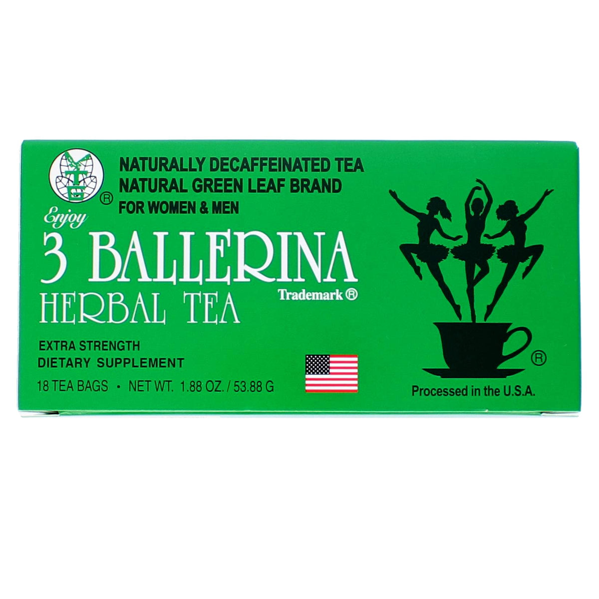 3 Ballerina Diet Tea Extra Strength – Caffeine-Free Herbal Tea Bags for Digestive Comfort (108 Count, Pack of 6)