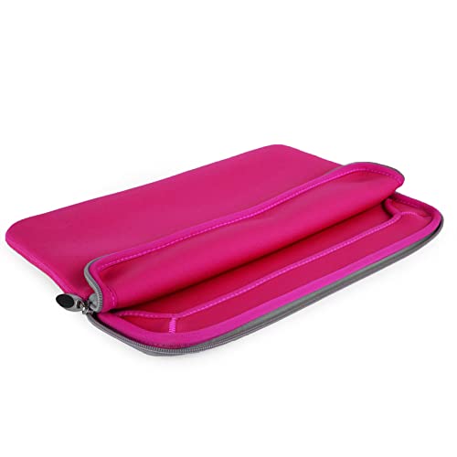 13 Inch Laptop Carrying Sleeve Neoprene Water Resistant Bag with Accessories Pocket-Compatible with AirBook 13 (Hot Pink) - color: Magenta