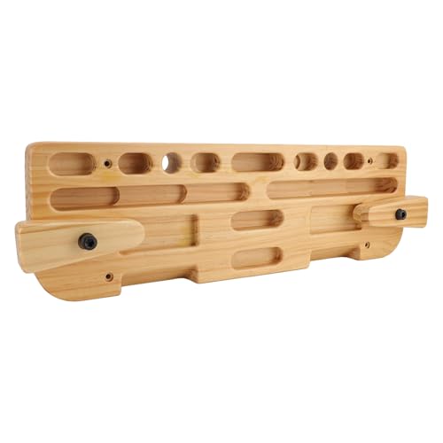 Wooden Training Hang Board Fingerboard Climbing Grip Trainer Compact Solid Wood with Various Finger Holes for Home Gym Outdoor Climbing