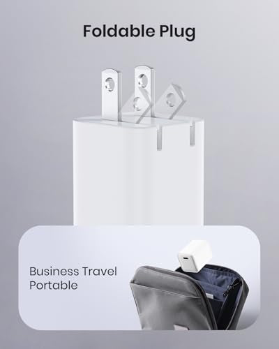 30W Compact Wall Charger, USB C Charger Block with GaN III Tech, PD3.0 PPS QC4.0 Fast Charging Foldable Power Adapter for iPhone 17 16 15, Galaxy, Pixel, iPad, AirPods (White, 1 Pack) - color: White, size: 1 Pack