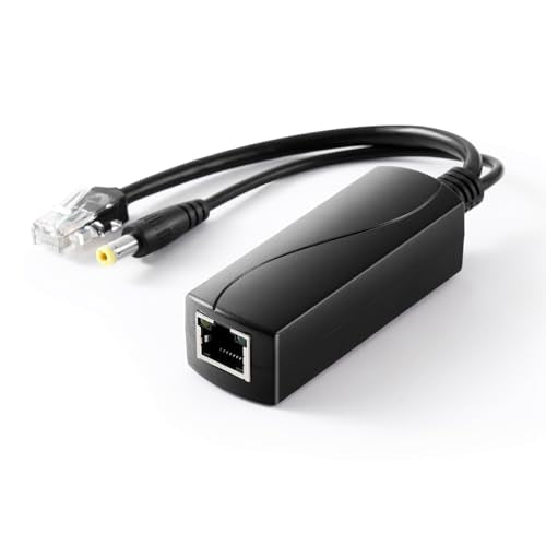 2.5G PoE Splitter 12V/1A, DC 5.5 * 2.1mm Plug, 48V PoE to DC 12V/1A 12W Output, 2.5Gbps Ethernet Comply IEEE802.3af/at, Plug and Play for IP Camera, Smart Home - style: PS5712G-X DC 5.5 x 2.1 12V/1A