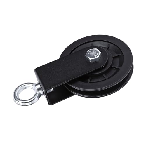 Asixxsix Pulley Wheel, 360 Degree Rotation Silent Bearings 200 Kg Load Capacity Gym Pulley, ABS Alloy Cable with Metal Bracket for Home Gym DIY System Cable Machine Tricep Bicep
