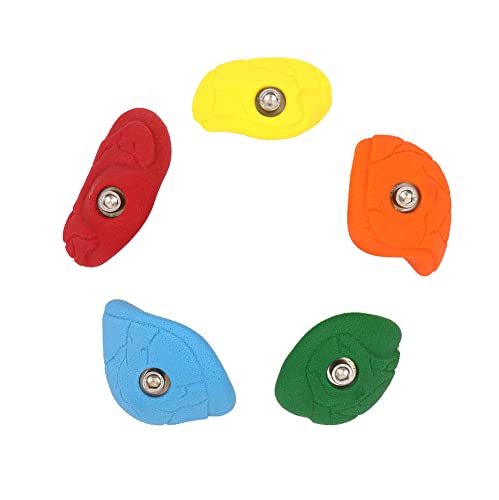 Atomik Rock Climbing Holds Set of 5 Bolt-On Medium Classic Edges Style 1 in Assorted Bright Tones