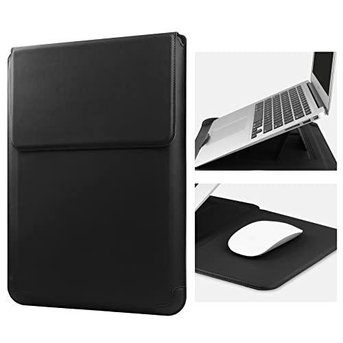 HoYiXi 15 16 Inch Laptop Sleeve Case Leather Bag for MacBook Pro 16 2021 & 2019/ASUS Vivobook 15/Huawei MateBook D15/HP 15.6" PC/MacBook Pro 15/Surface Laptop 3/Dell Inspiron 15/IdeaPad, Black - color: Black, size: 15-16 in