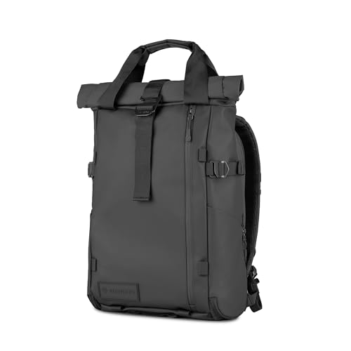 WANDRD PRVKE Rolltop 21L V4 Camera Backpack – Expandable Weatherproof Travel Bag with Laptop Sleeve and Clamshell Opening - color: Black, size: 21L (Bag Only), style: Rolltop