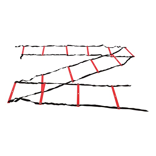 banapoy 7M Agility Ladder, 14 Rung Fixed Distance Speed Training Equipment with Angle Marks for Soccer Football Fitness Coaches and Athletes - color: Red