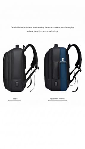 Laptop Backpack, Expandable Business Travel Bag, Water Resistant, USB Charging Port, Fits 15.6 Inch Laptop (Blue) - color: Blue